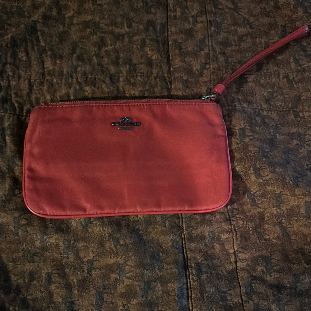 Coach Red/Orange  Wristlet Clutch